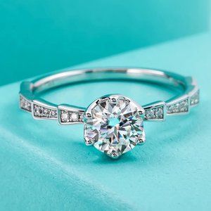 Certified 1ct. t.w. Diamond Moissanite Engagement Ring NEW E